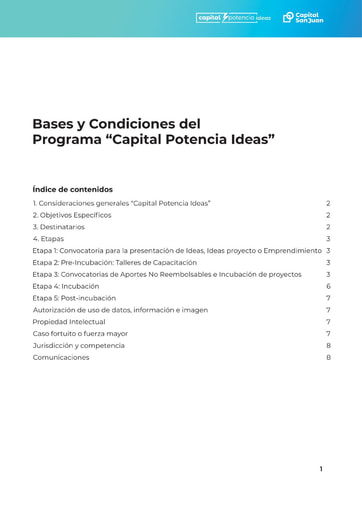 Potencia Ideas - Bases y Condiciones