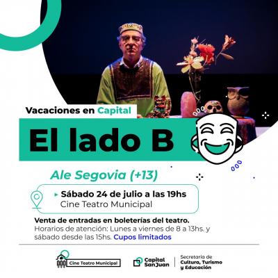 “Lado B” sube al Cine Teatro Municipal
