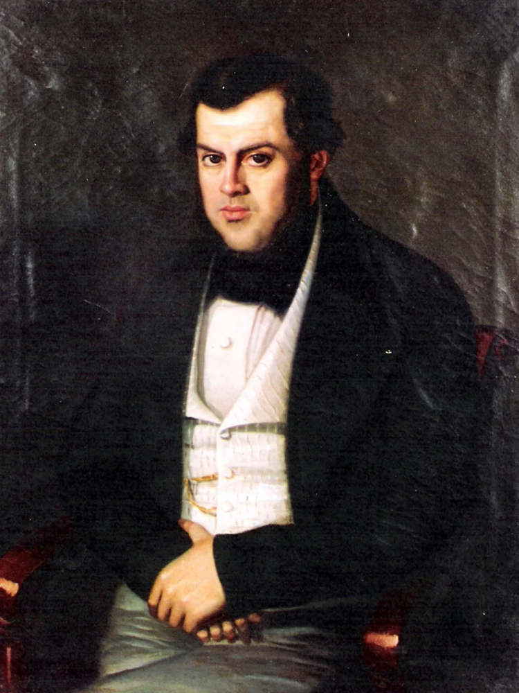 Sarmiento en 1845, retratado por Benjamín Franklin Rawson