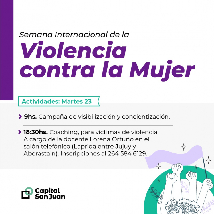 Capital: una semana para concientizar sobre la violencia contra la mujer